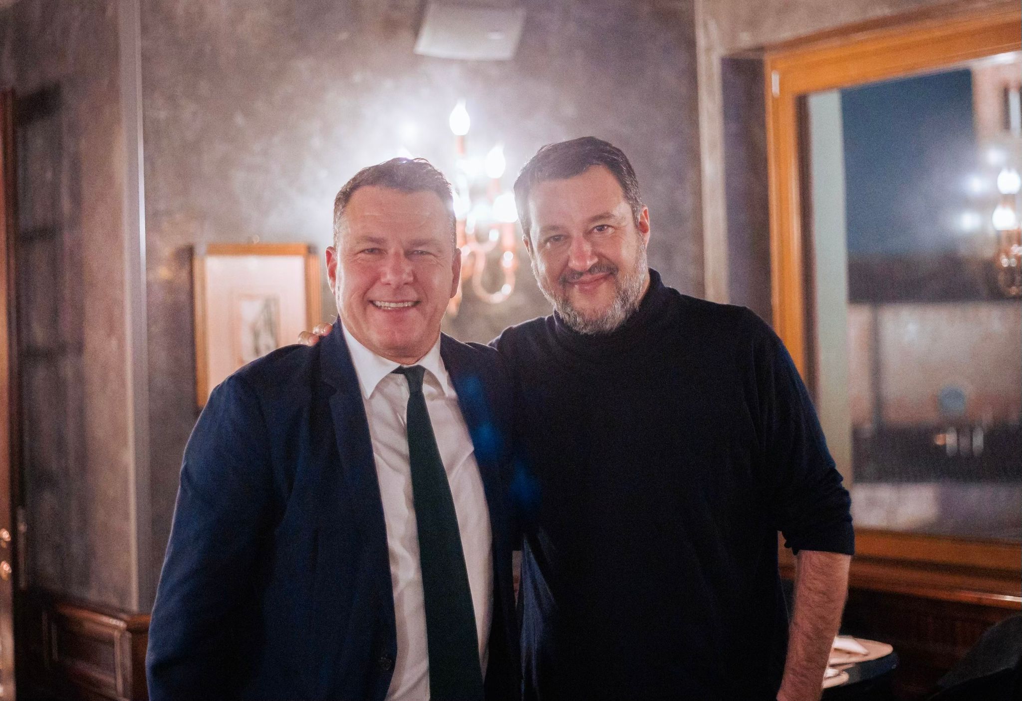 Florence avec Matteo Salvini, Président de la Lega, Ministre des transports et vice-président du Conseil italien